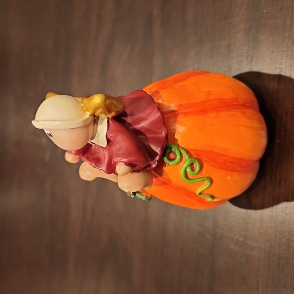 Vintage KIRK Thanksgiving Harvest Cheeks Angel Pilgrim figurine, Cornucopia - Picture 2 of 15